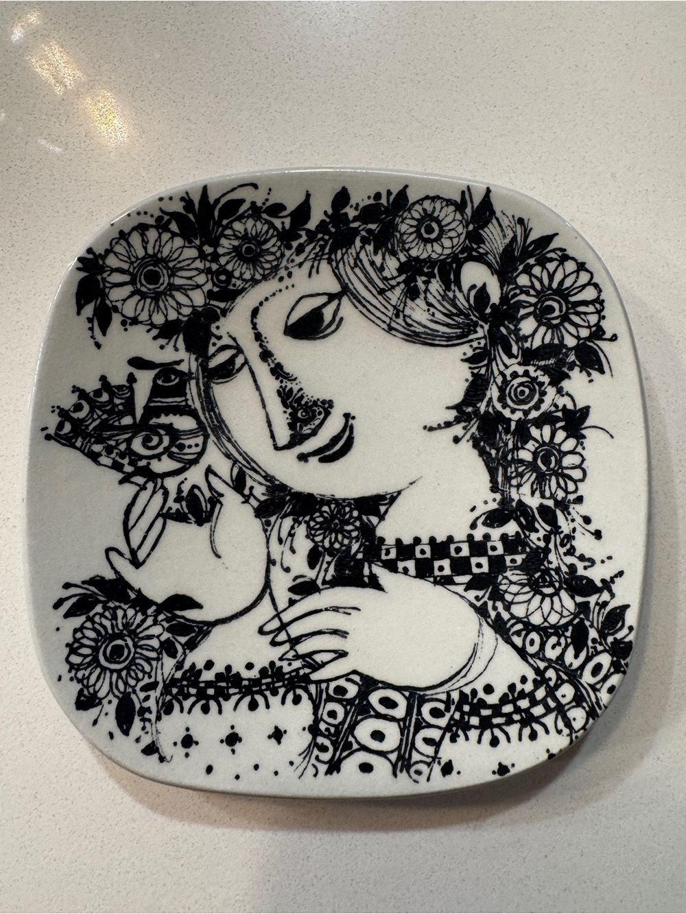 Vintage Bjørn Wiinblad Nymølle Denmark Ceramic Dish - "Lady Flora"